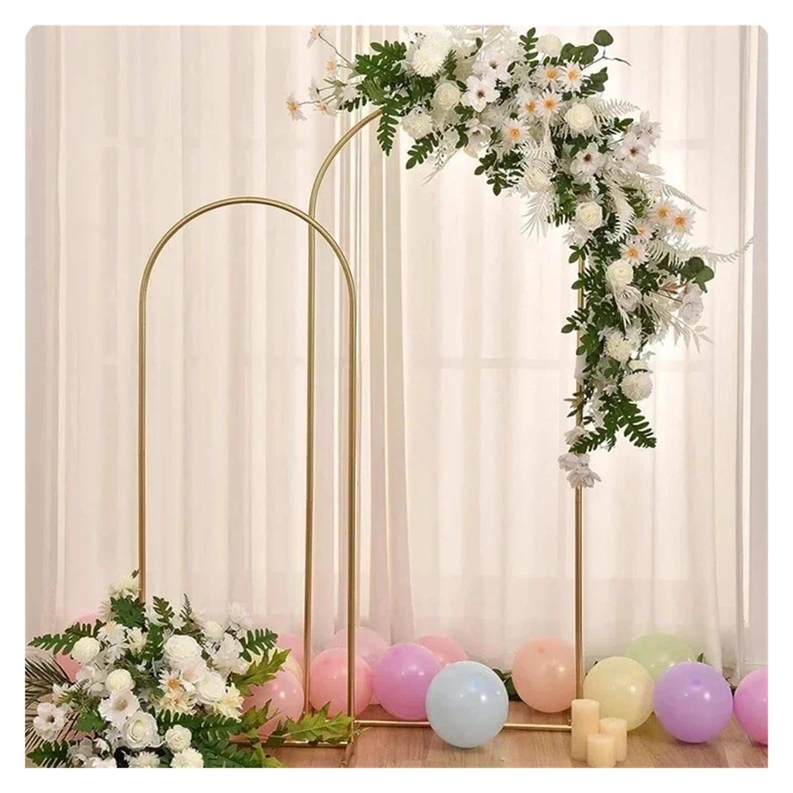 Soporte para cartel de bienvenida de boda Soporte de arco boda dorado, marco globos decoración fiesta(6FT 80x180cm)