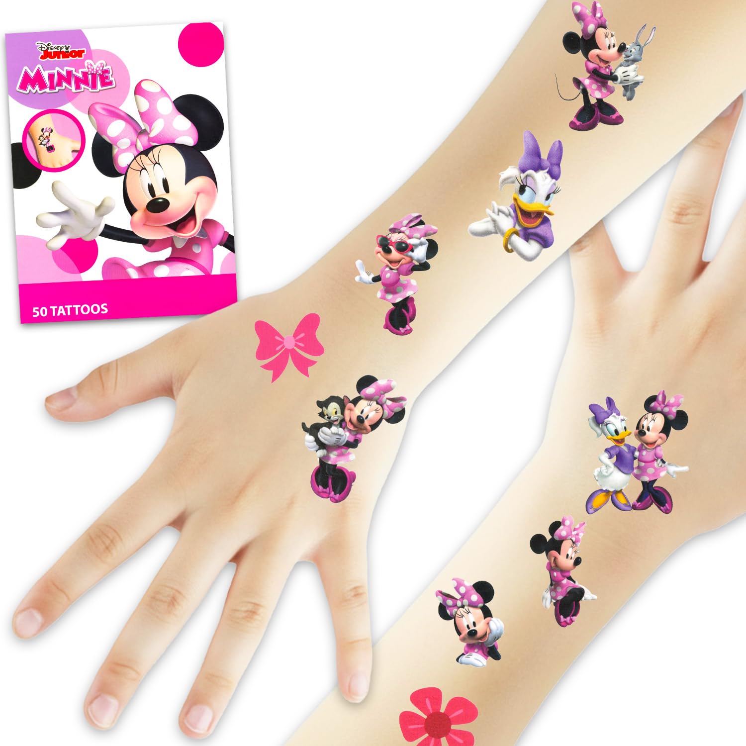 50pcs Minnie Mouse Temporary Tattoos for Girls Kids Teens
