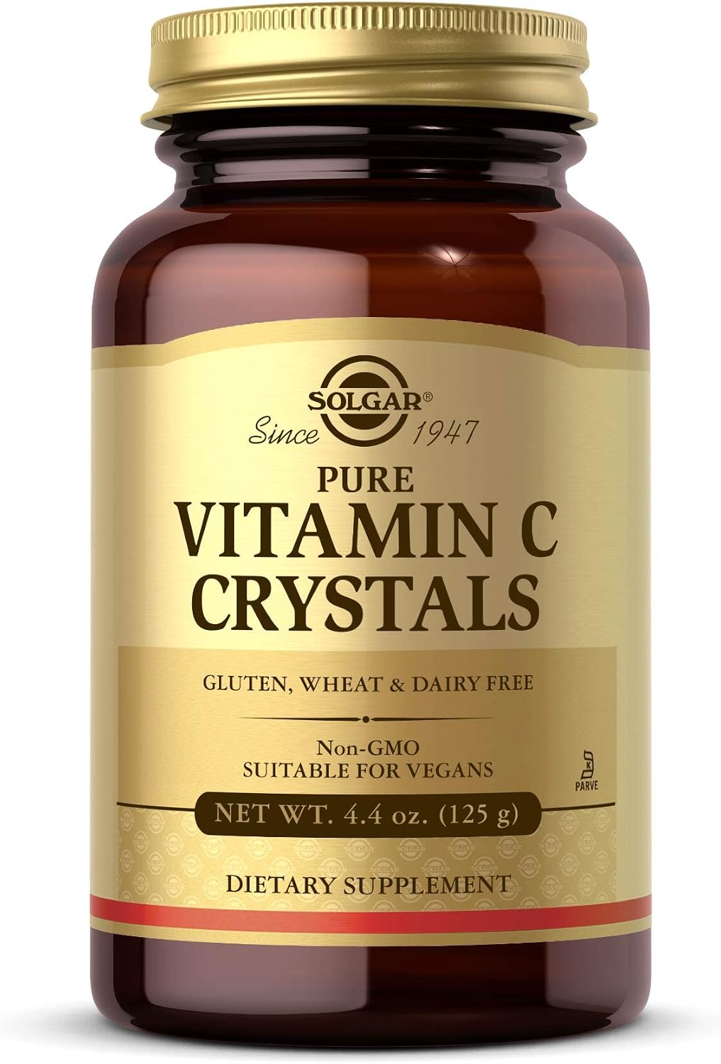Solgar Vitamin C Crystals, 4.4 oz - Antioxidant, Immune Support, Collagen Formation, Healthy Skin & Joints - Pure 100% Vitamin C - Non-GMO, Vegan, Gluten Free, Dairy Free, Kosher - About 100 Servings
