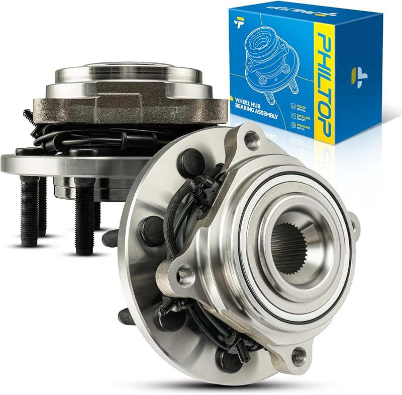 PHILTOP 515122 x2 4WD Front Wheel Bearing & Hub Assembly | Compatible with 2009-2010 Dodge Ram 2500, 2011 Ram 2500, 2011 Ram 3500, 2009-2010 Dodge Ram 3500 W/ABS 8 Lugs