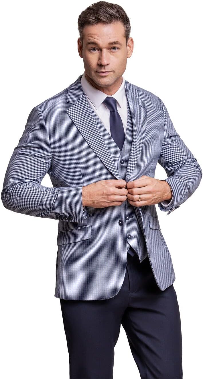 Men’s Slim Fit Suit Formal Jacket Vest Pants Sold Separately in Blue