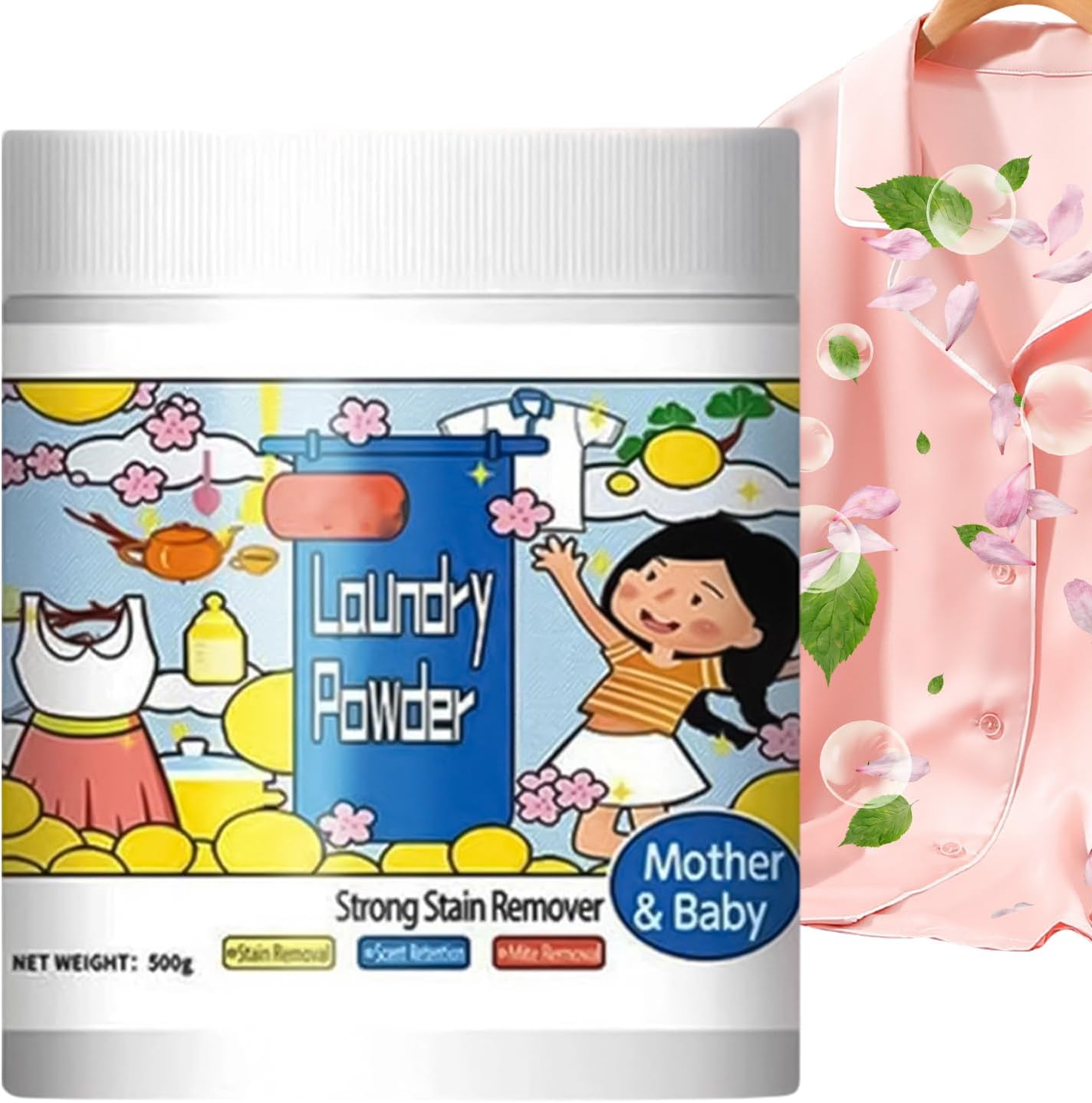 Laundry Powder Detergent, Ultra Concentrated Clothes Friendly Safe Deep Wash | Gentle Stain Remover for Clothes Washing - Indoor, Outdoor, Travel, Hotel, Apartment, Dorm, Clothing, Sheets