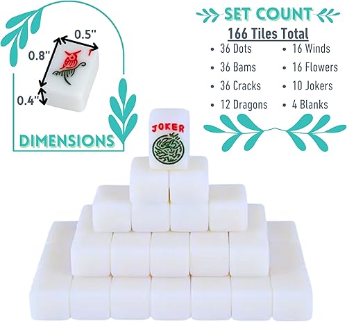Miniatura 2 de Mini juego de mahjong americano para viajes y diversión  Tamaño pequeño (0.8 x 0.5 x 0.4 pulgadas)  Regalo o juego para llevar. (Edición estándar)