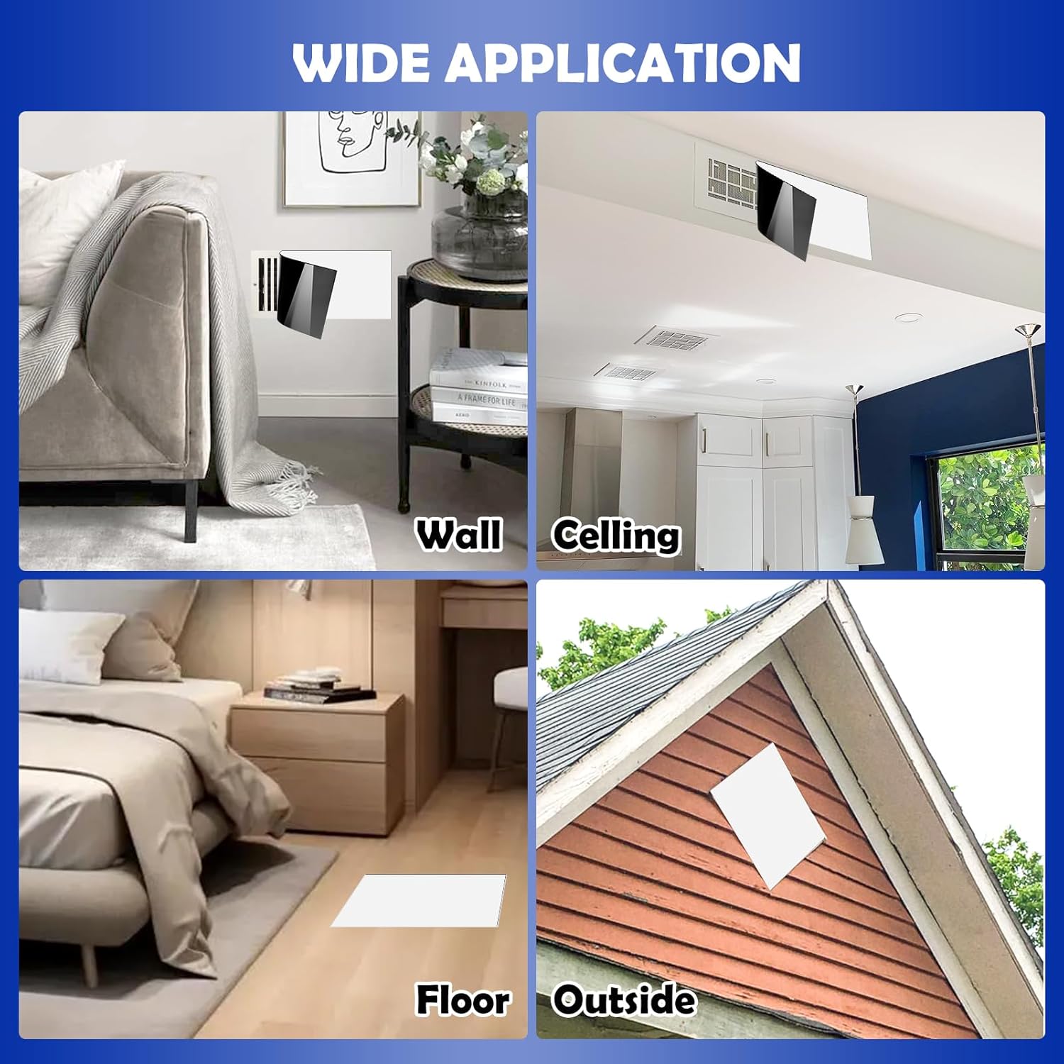 Magnetic Vent Covers, Air Vent Covers, 5.5" x 12", Ultra Thick 55mil, High Strength Magnetic, Strong Vent Covers for Home Floor, Ceiling, Wall Registers, HVAC, AC, RV, and Heater Vents (4pack)