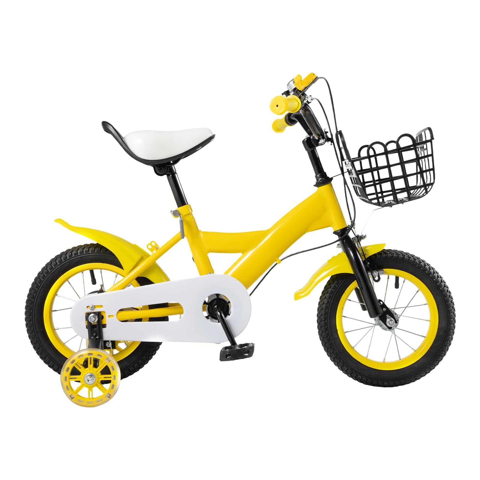 Bicicletta per bambini da 12 pollici, capacità di carico 176 lb, in acciaio al carbonio, regolabile in altezza, per bambini, leggeri con ruote di supporto e cestino per la formazione