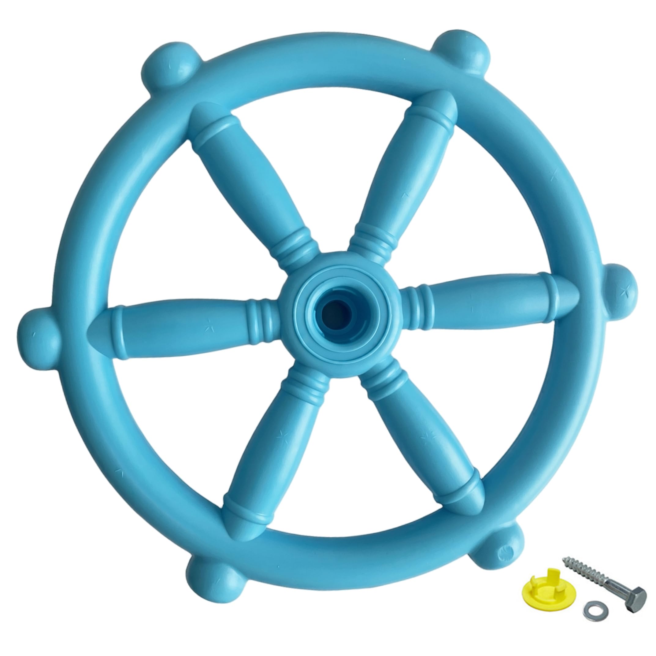 Xdyyjrasa Playground Steering Wheel - Swing Set Accessory for Kids Outdoor, Easy Install Plastic Steering Wheel Toy, Sky Blue