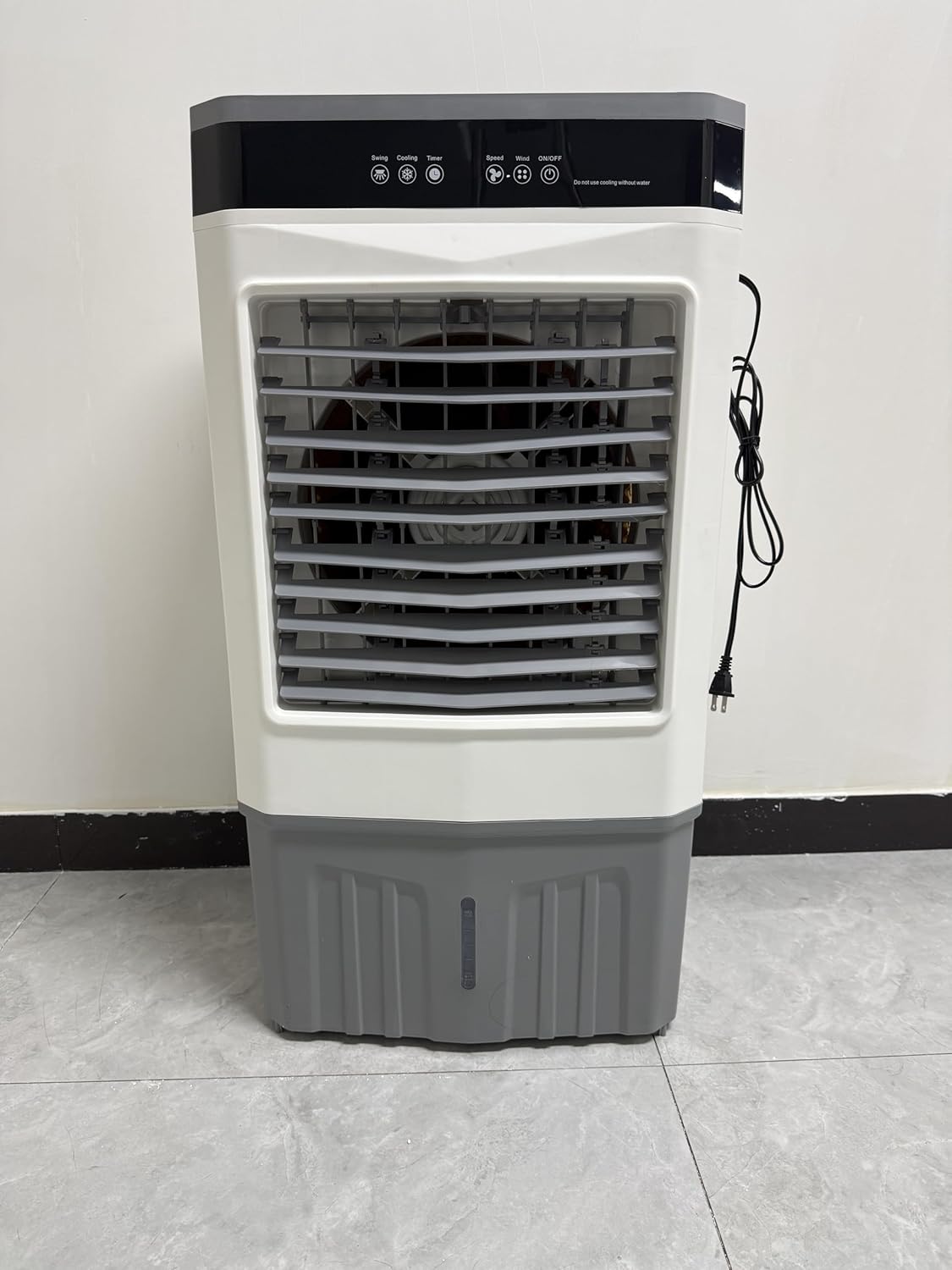 Portable Swamp Cooler with 12H Timer, 3 Speeds for Apartments (Grey/White, 30.5")