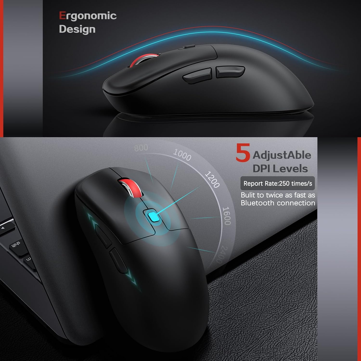 GAMCATZ Wireless Keyboard and Mouse Combo,Quiet Click,Full Size Design with Number Pad,Ergonomic Mouse with 5 DPI,Sleep Mode-2.4G Silent Portable Cordless Combo for Laptop/PC/Computer/Mac(Grey)