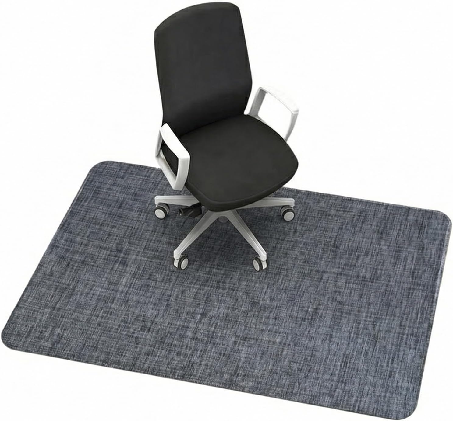 Garvee Office Chair Mat for Hardwood Floor, 48" x 60" Under Desk Computer Rolling Chair Mat for Wood Tile Floor, Anti-Slip Backing Under Desk Low-Pile Office Rug Floor Mats Black Gray
