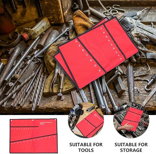 Miniatura 9 de DOITOOL 2 piezas de bolsa de herramientas para rollo 25 ranuras bolsa colgante de 25 ranuras organizador de herramientas de reparación de