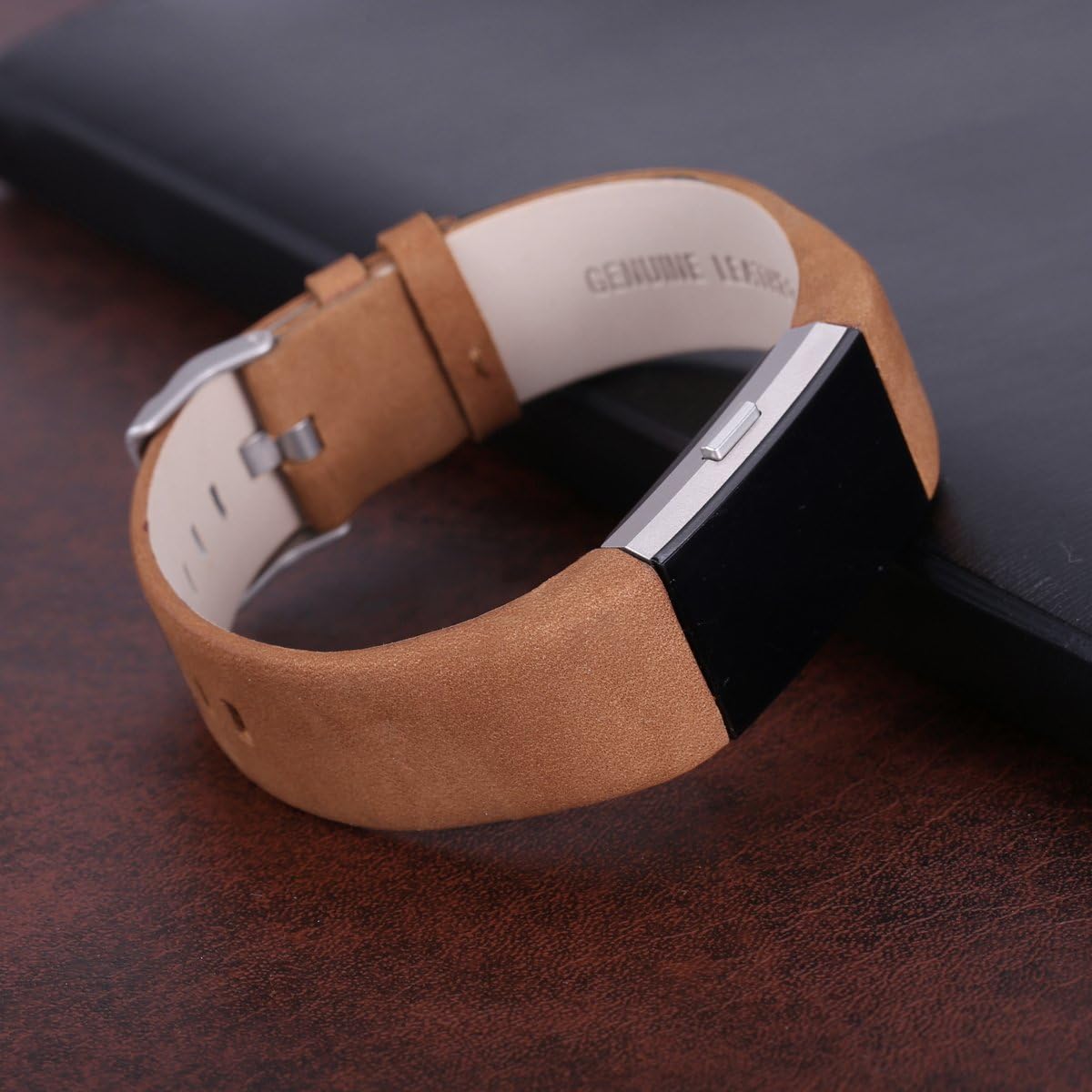 bayite Leather Bands Compatible with Fitbit Charge 2, Replacement Accessories Straps Women Men