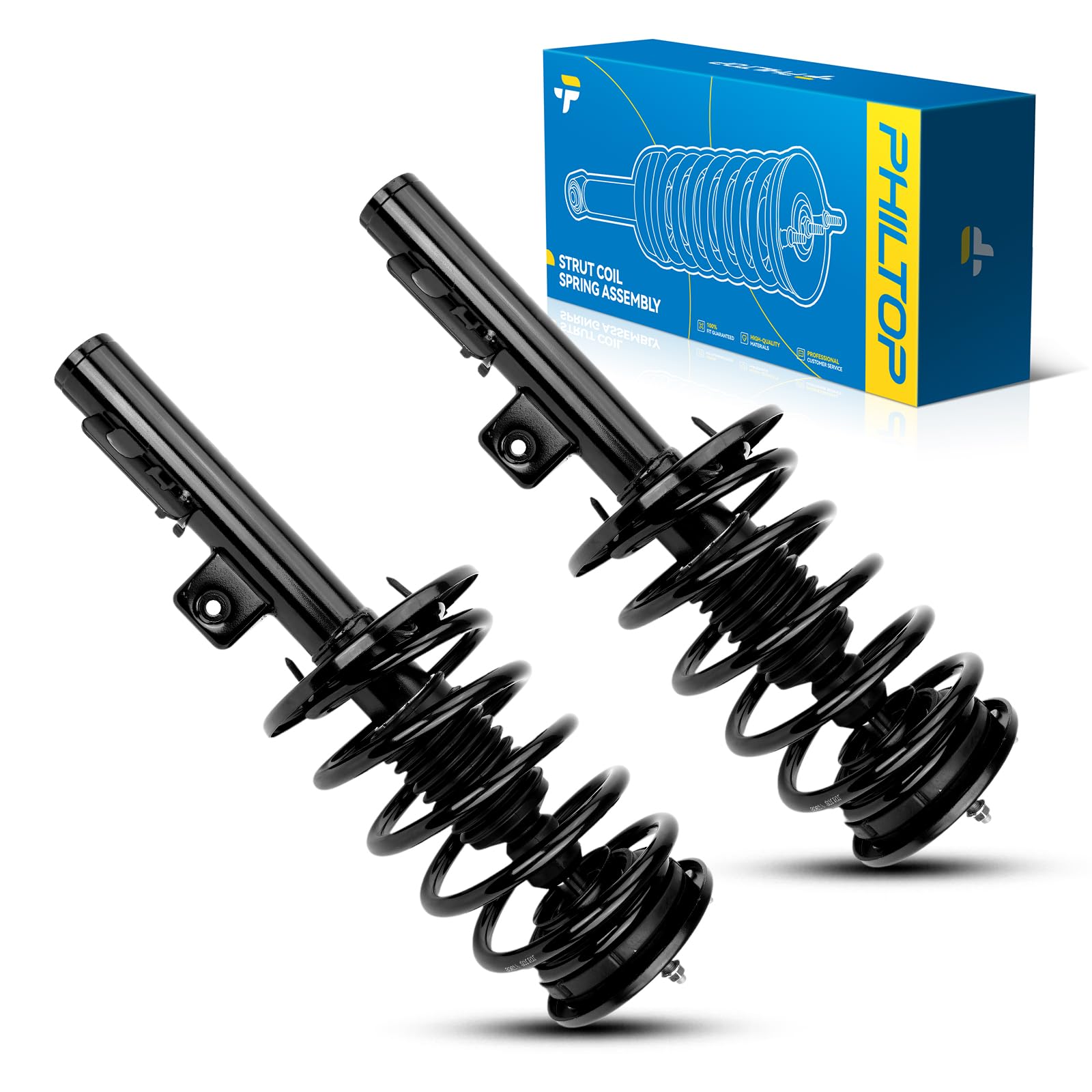 PHILTOP Front Complete Struts Assembly with Coil Spring For 2008-2009 Ford Taurus 2008-2009 Mercury Sable 172530/172531-Quick Loaded Suspension‌