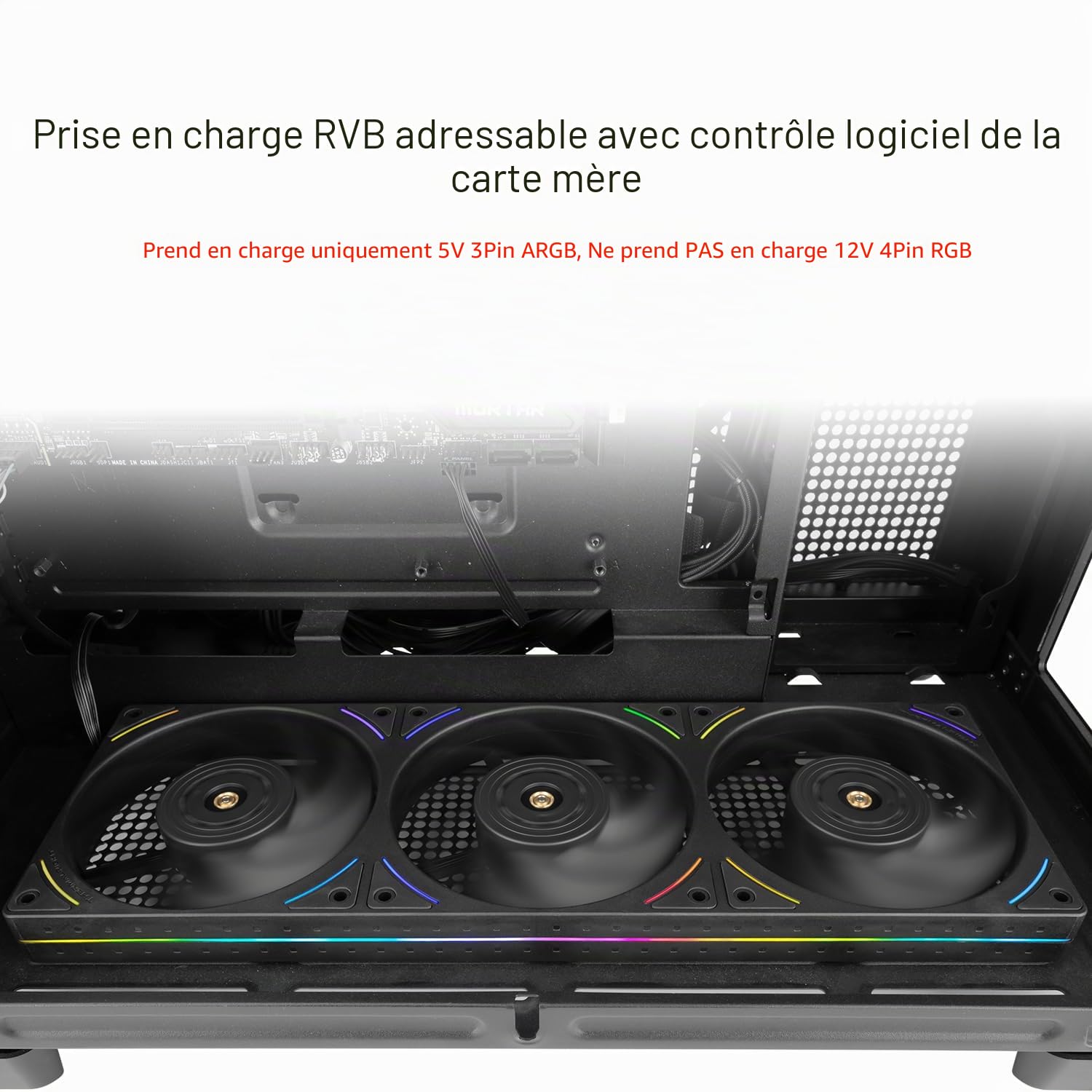 TR TL-UB36 Ventilateur de refroidissement de câble simplifié 2150 tr/min PWM S-FDB V2 Bearing 3D Dynamic Balance Couplet Chassis Fan