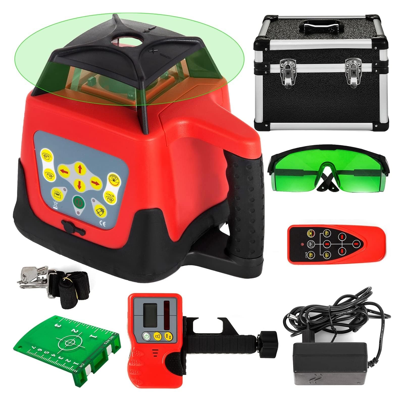 Self-Leveling Green Rotary Laser Level - 500m Outdoor Range for Construction and Industrial Use