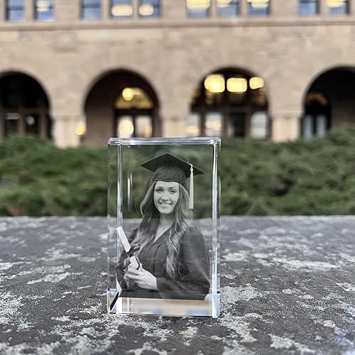 Miniatura 7 de Marco de Fotos de Cristal 3D, 3.15 x 1.97 pulgadas, Regalo Personalizado para Él, Ella, Papá y Mamá, Regalos de Fotos Personalizados para