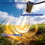30FT Outdoor String Lights, 10+1 Waterproof & Shatterproof LED Edison Bulbs, with Remote & Dimmable, 3 Lighting Modes & Timer, Warm Yellow 2700K Patio Lights for Backyard Garden Balcony Party