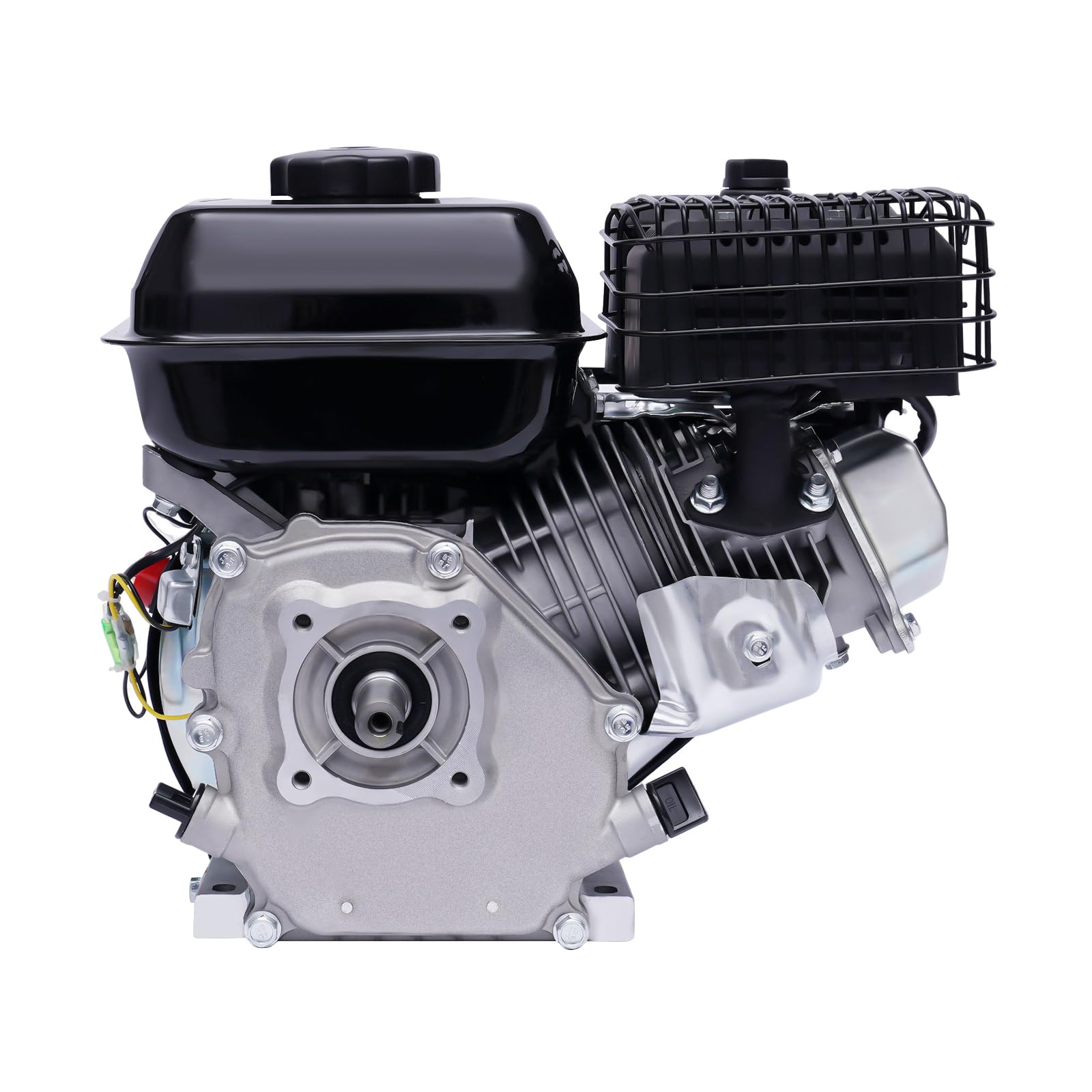 Benzinmotor 7.5PS 4-Takt Benzin Motor Einzylindermotor Standmotor Kartmotor Industriemotor Ersatzmotor Luftkühlung Motor 3600 U/min, Kurbelwelle 19mm, Schwarz