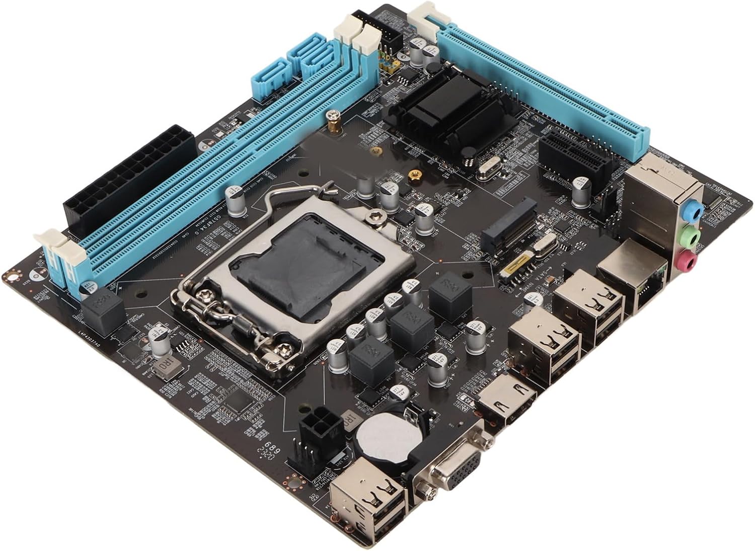 LGA 1155 CPU Socket Desktop Motherboard, H61 ATX 2 x 8GB DDR3 Computer Mining Mainboard, NVME M.2 VGA HD Multimedia Interface 6 USB2.0 3 SATA2.0 ITX Motherboard