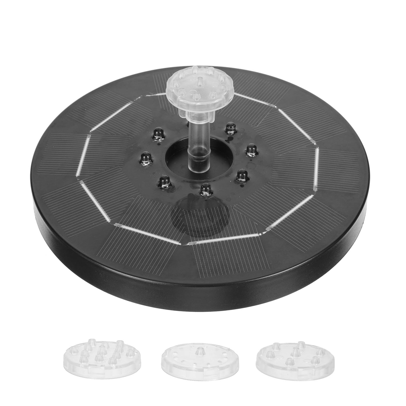 YARNOW Fuente Solar para Jardín con Bomba de Agua Decorativa 8 Luces LED Integradas Diseño Flotante para Estanques Exteriores Energía Solar Recargable para Decoración de Piscinas y