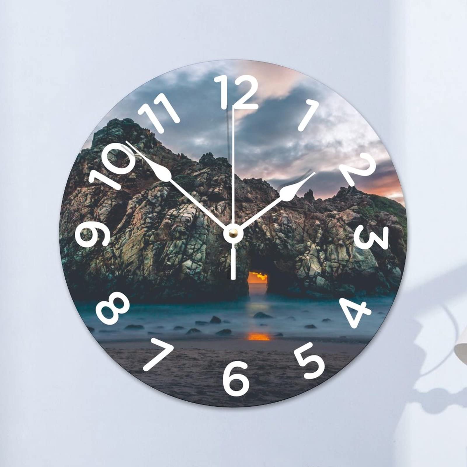Horloge murale silencieuse sans tic-tac Island Beach Islet chambre et salon