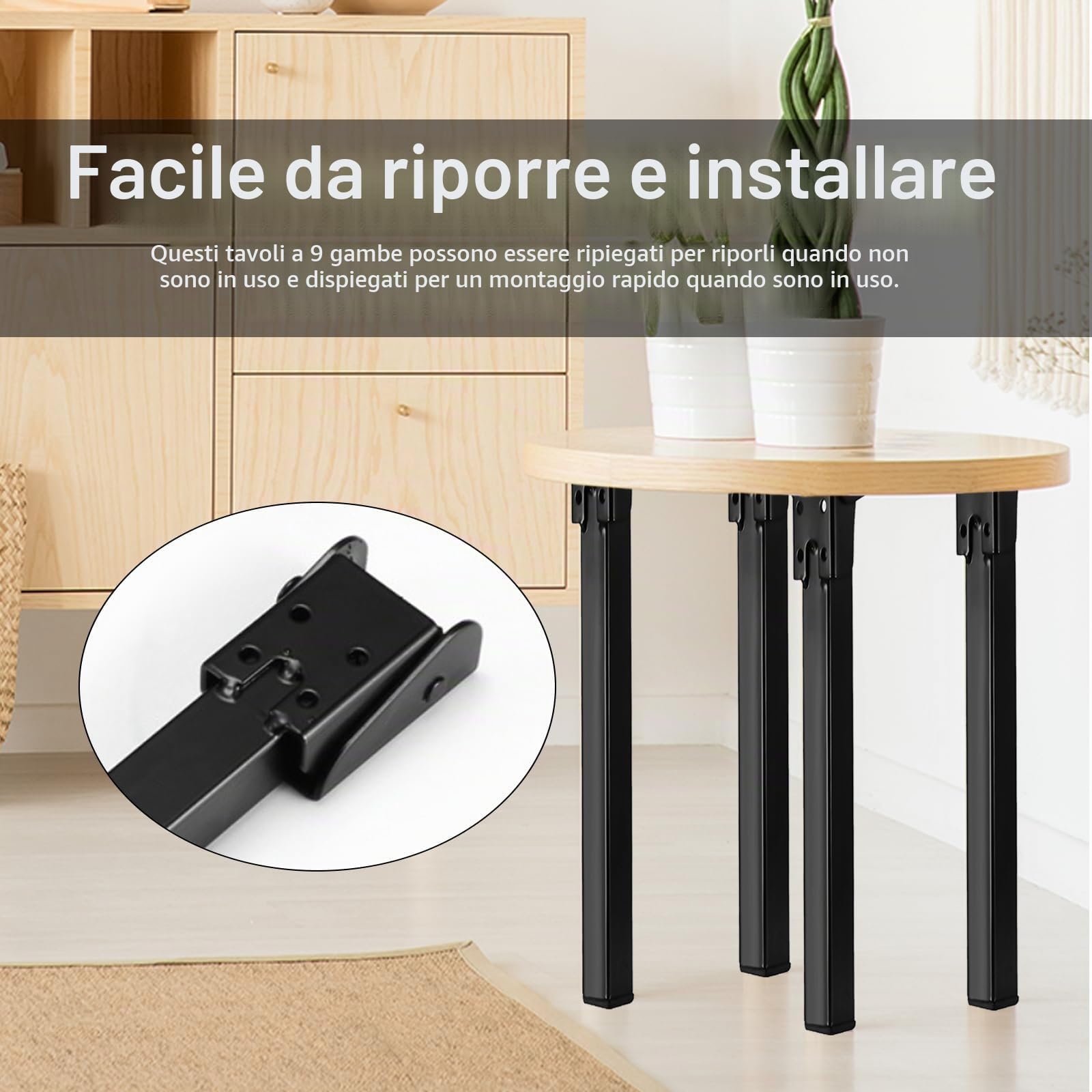 4PCS Gambe Da Scrivania In Metallo, 50CM Gambe Da Tavolo Pieghevoli Da Gambe Di Supporto Per Mobili Piedini Per Mobili Con Protezioni Per Il Pavimento Per Letto Mobili Divani Letti Scrivania