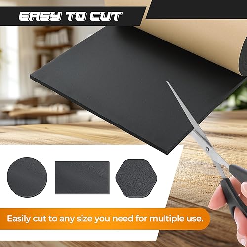 Miniatura 28 de NATGAI Esponja de neopreno con lámina de goma de espuma adhesiva de 1/2 pulgada de grosor x 12 pulgadas de ancho x 54 pulgadas de largo, cortado a