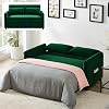 Convertible Sofa Bed, 3-in-1 Pull Out Couch with Adjustable Backrest and Side Pocket, Velvet Sleeper Loveseat Couch for Living Room, Office Green