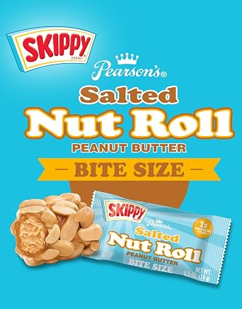 Pearson's SKIPPY Peanut Butter Salted Nut Roll | Peanut, Caramel, Peanut Butter Candy | 11 oz. Bag |Bulk, Individually Wrapped