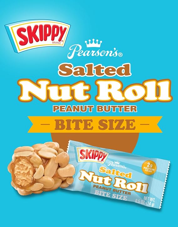 Pearson's SKIPPY Peanut Butter Salted Nut Roll | Peanut, Caramel, Peanut Butter Candy | 11 oz. Bag |Bulk, Individually Wrapped