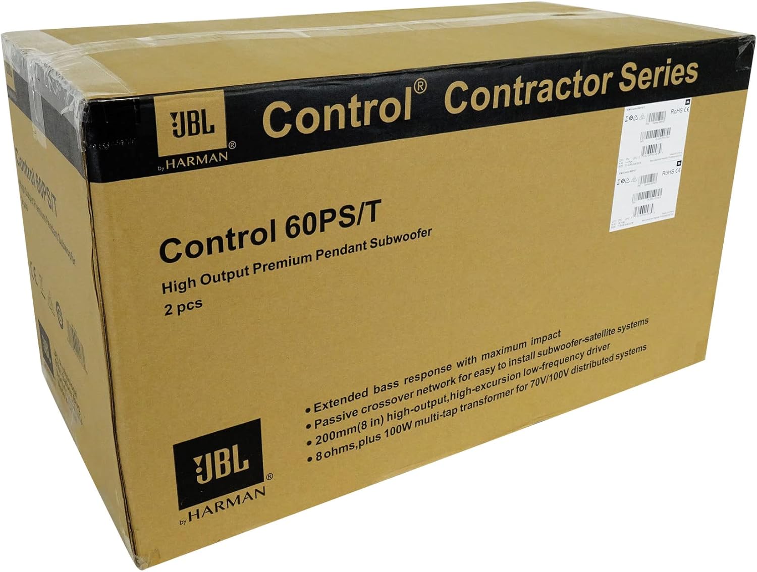JBL Professional C60PS/T Hanging Pendant Subwoofer with Passive Crossover, Black, Sold as Pair