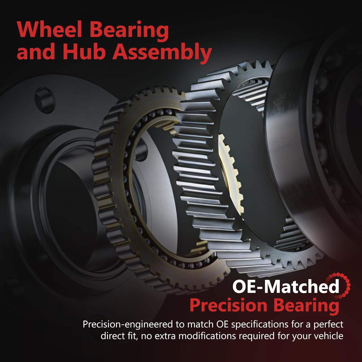 HYR 513374 2PCS Front Wheel Bearing and Hub Assembly Fits 2015-2023 Hyundai Nexo/Sonata/Tucson/Veloster N, Fits 2016-2021 Kia Cadenza/Optima/Sportage, 5 Lugs, Non-ABS