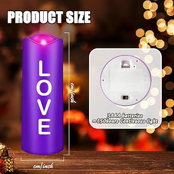 Mudder 5 Pcs Flameless Advent Candles Set, Pillar with Words