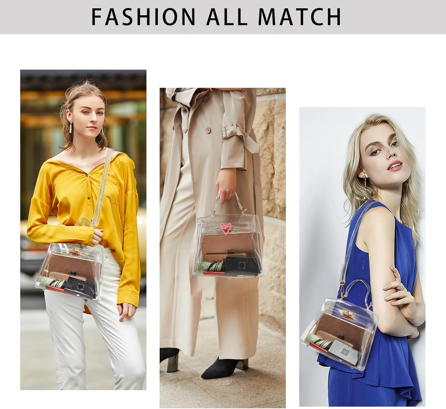 Clear Bag Stadium Approved Crossbody Bags For Women Trendy Shoulder Bag Fashion Handbags Stadium Approved Events Festivals - Image 2