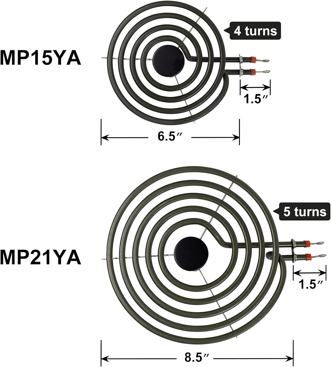 S-Union 4 Pack MP22YA Electric Range Burner Element Unit Set - 2 pcs MP15YA 6" and 2 pcs MP21YA 8" Replacement for Hardwick & Kenmore & Maytag & Norge & Whirlpool Electric Range Stove : Appliances