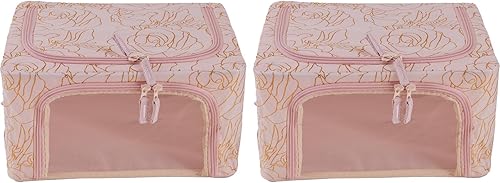 Miniatura 10 de Periea Cajas de almacenamiento de tela Oxford con marco de acero, para debajo de la cama o en el armario, paquete de 2 organizadores pequeños Cáñamo