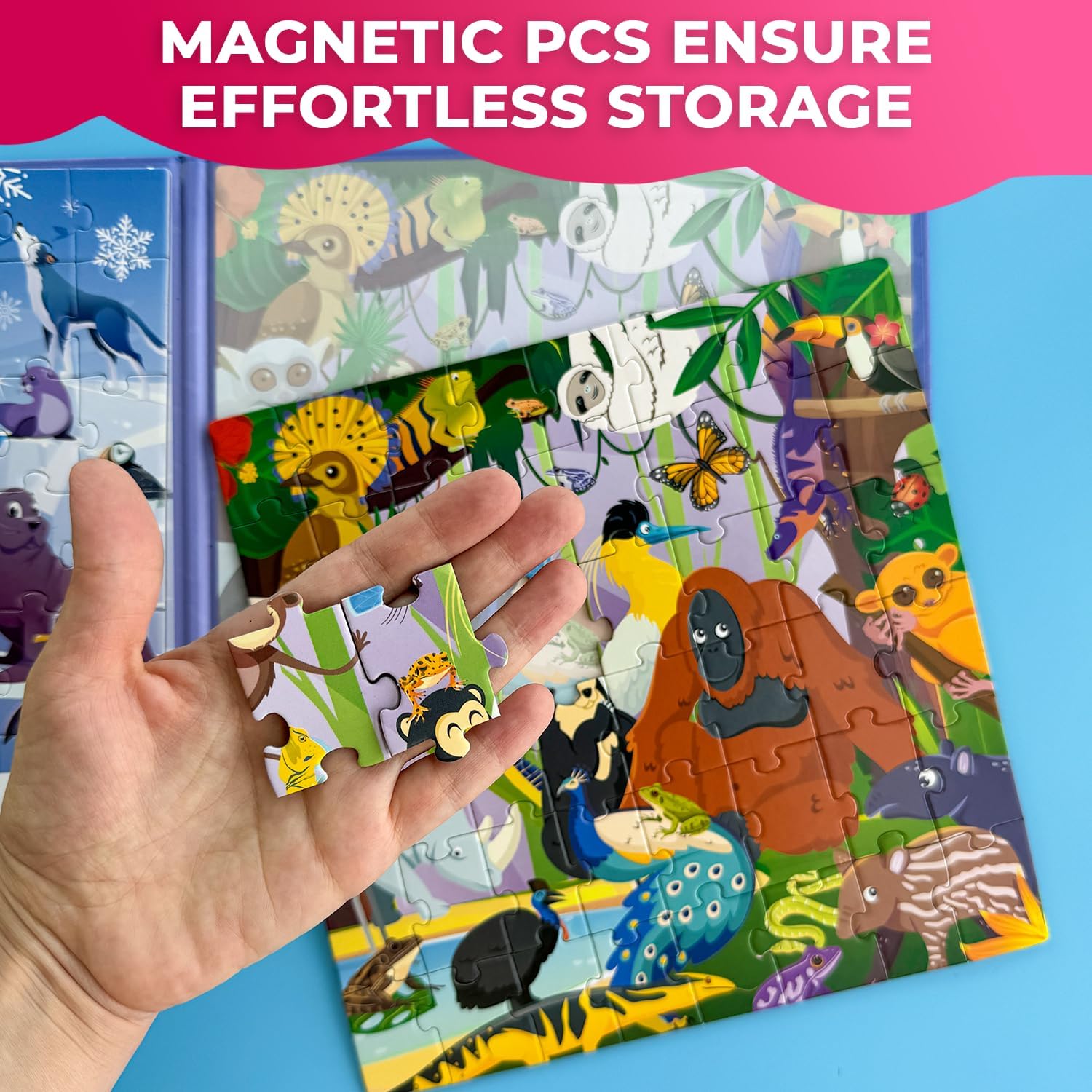 Magnetic Puzzles for Toddlers 3-5 - 2x48 Pieces Travel Games for Kids 2-4 image 5