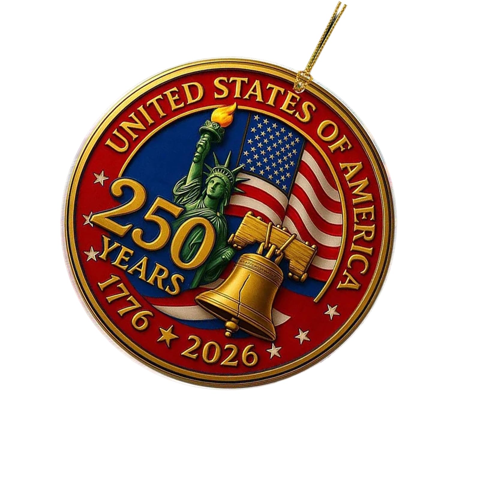 hogtnd Decorative Acrylic Bell Shaped Decoration Celebrating the 250th Anniversary of Americans Independence Party Supplies American Decoration