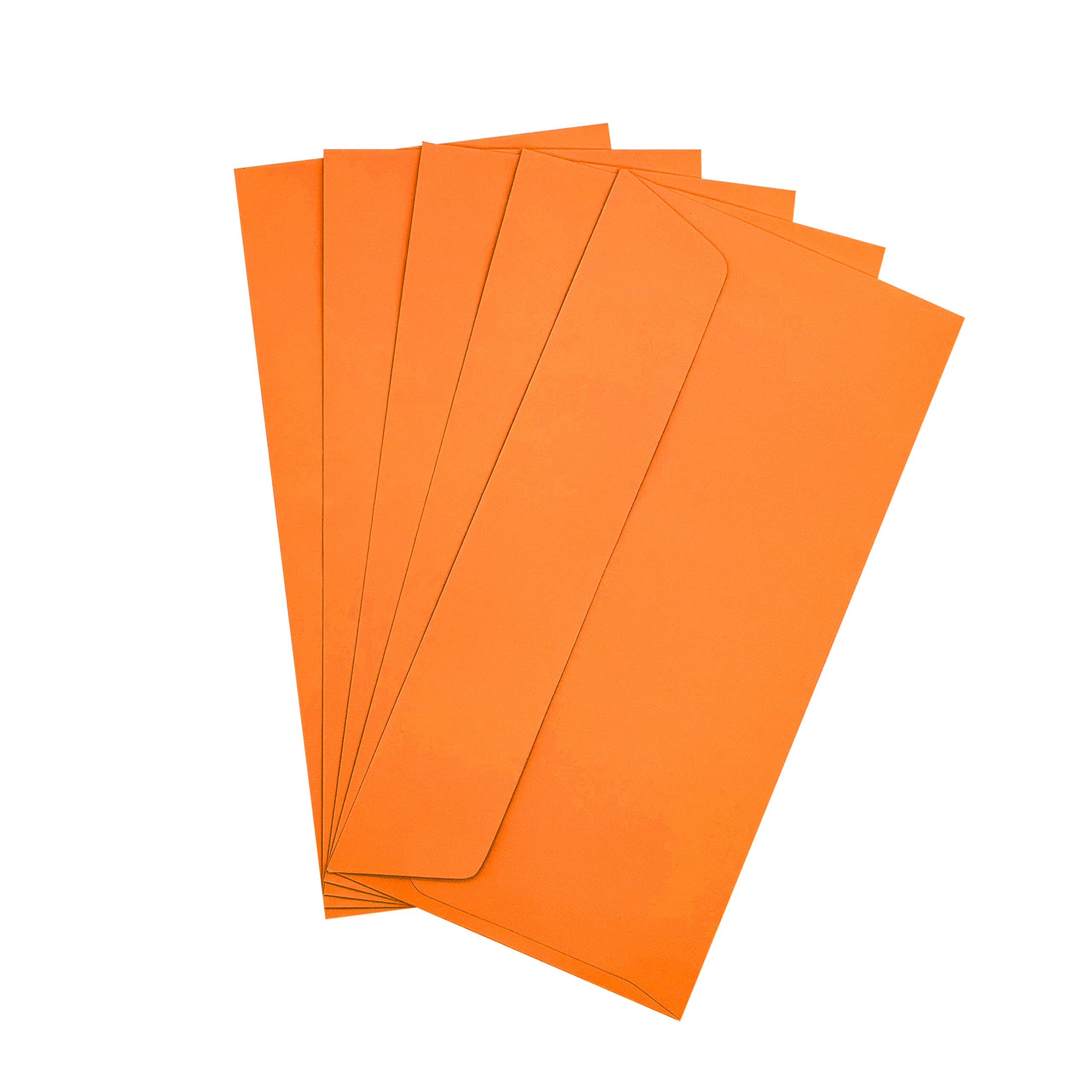 Raylu Paper® - Pack de 20 Sobres de Colores Pequeños con Cierre Adhesivo y Sin Ventana para Regalos de Fiesta, Bodas, Cumpleaños o Navidades. Sobres de Colores tamaño DL 110x220 mm (Naranja)