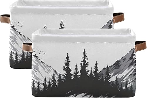 Miniatura 10 de xigua Cesta de almacenamiento rectangular de lona con estampado de vaca con asas para el hogar, oficina, libros, guardería, juguetes para niños,