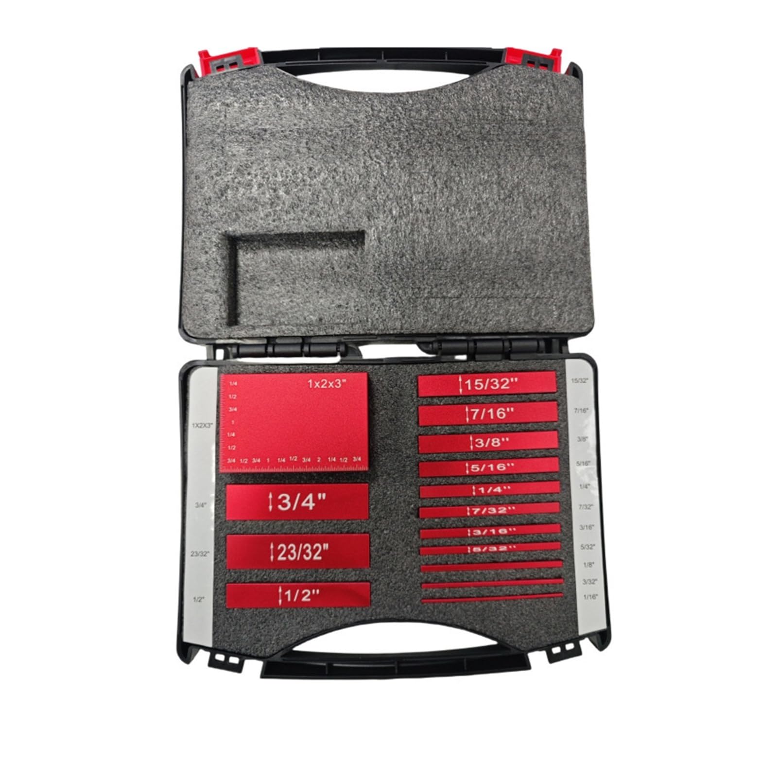 Set di misuratori altezza for blocchi installazione da 15 pezzi in pollici, barre in alluminio precisione metrica per la metrologia professionale(Black)