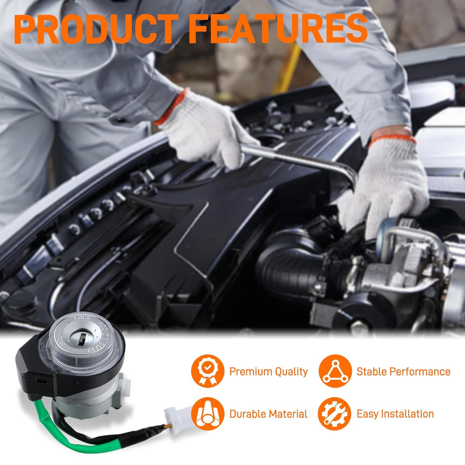 819053K060 Ignition Switch Lock Cylinder with Keys Compatible with Hyundai Sonata 2.4L L4 3.3L V6 2005-2007 Replaces 819203KA10