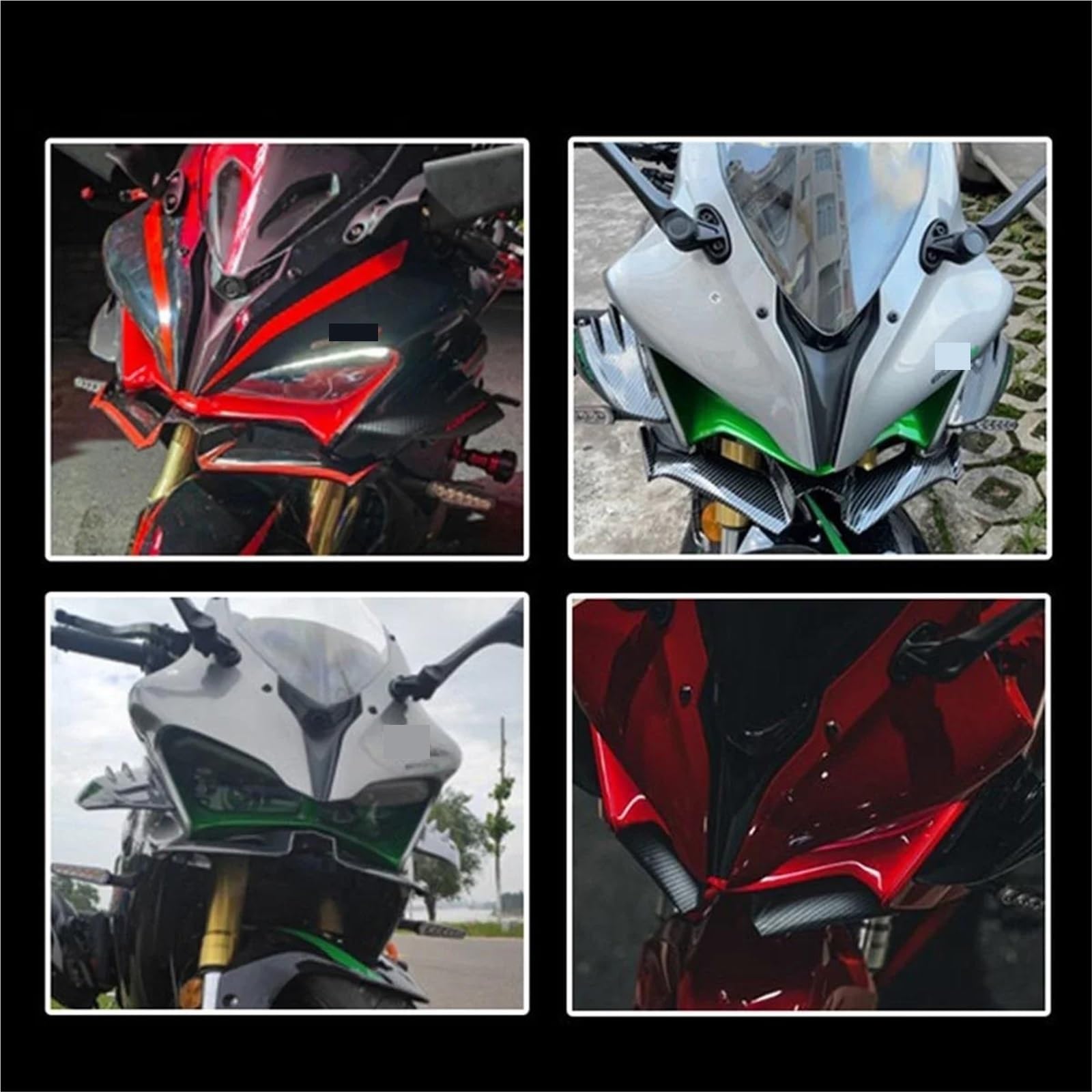 Moto Spoiler Ala Protezione Spoiler Coda Moto Pneumatica Carenatura Anteriore Universale Per Nero