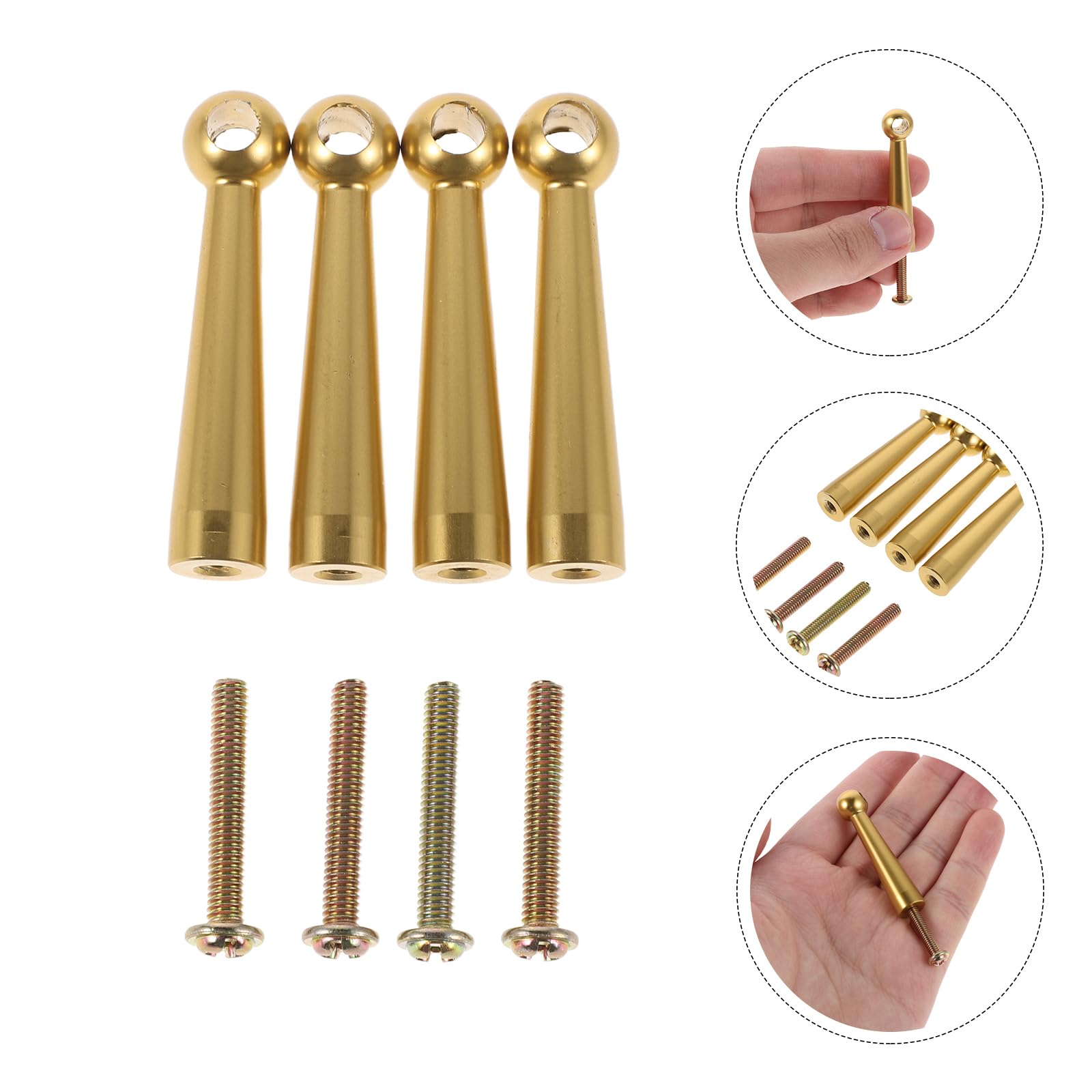 Accessori per Mobili in Metallo Oro 4 Pezzi, Connettori per Ringhiera per Scaffali e Carrelli da Servizio, Compatibilità Versatile e Durata Garantita, Foro 7/32"
