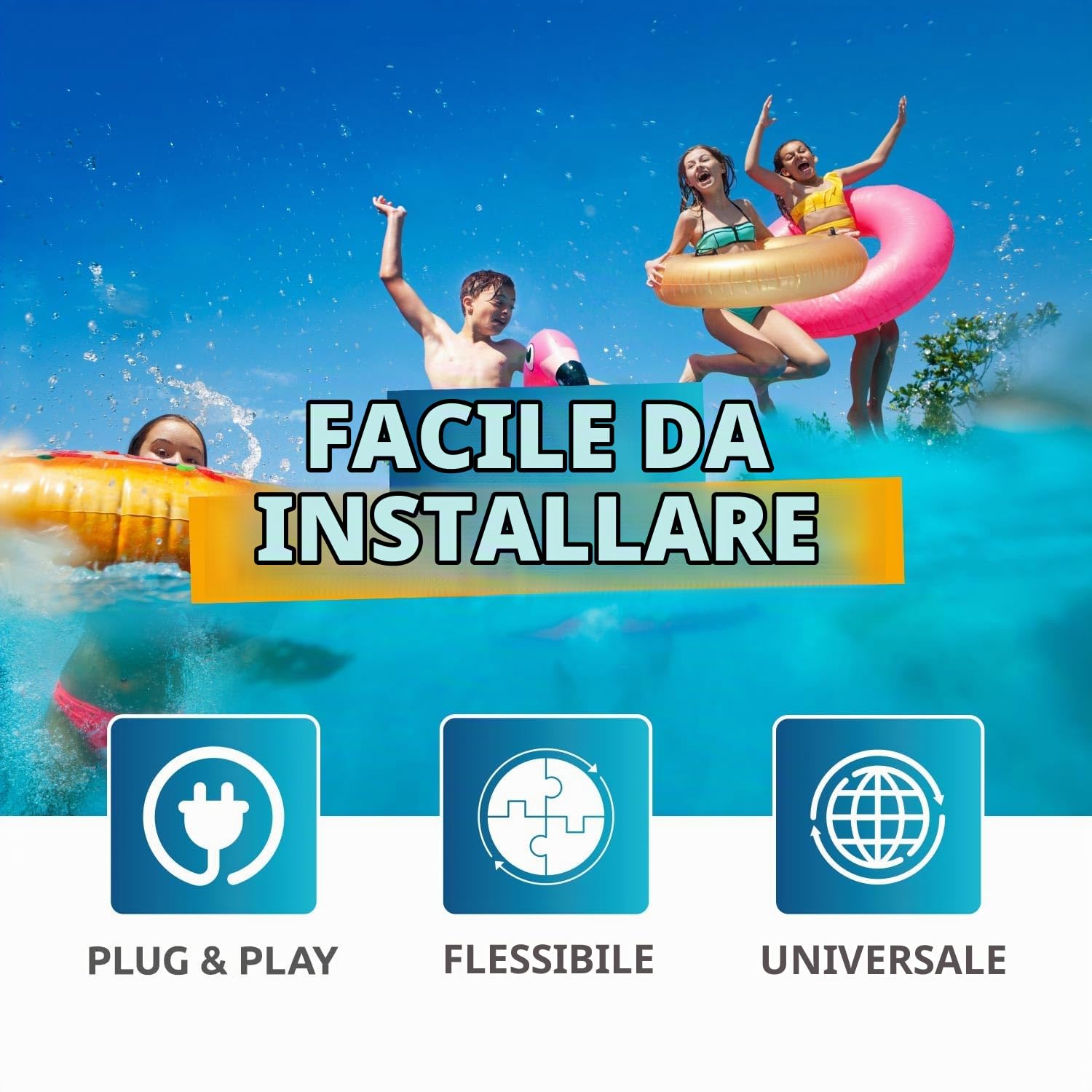 POOLEX – Nano B3N Fi 3 KW Full Inverter – Pompa di Calore Reversibile Piscina connessa Fino a 20 m³ – Riscaldamento e Raffreddamento – Wi-Fi – Silenziosa ed Economa – Ultra-compatta – Plug & Play