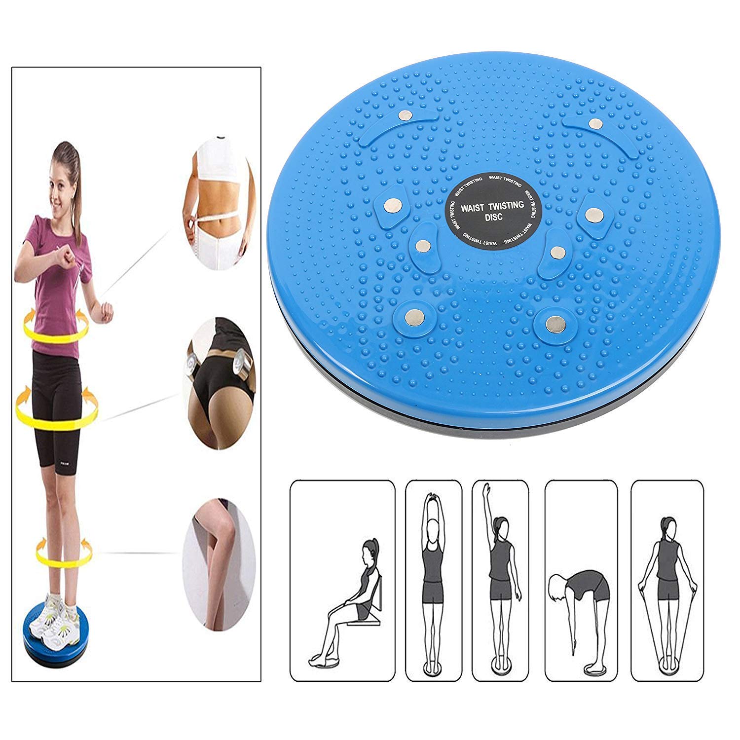 GJSHOP Tummy Trimmer -Twister -Toning Tube 3 in 1 Combo Burn Off Tummy Fat Extra Calories Weight Loss Abs Exercise Fitness Equipment Home Gym for Men and Women Multicolor 1