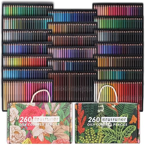 Premium Colored Pencils Set,up to 520 Unique Colors with No Duplicates for Adult Coloring Books Drawing Sketching and Crafting Ideal for Artists (oily, 520 color)