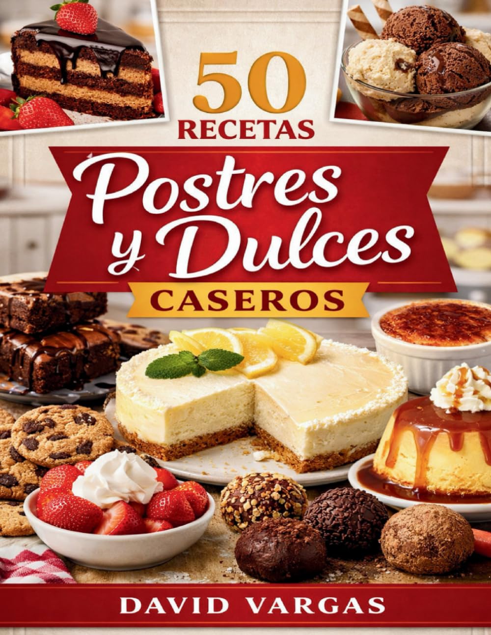 50 Recetas de Postres y Dulces Caseros: Ideas fáciles y variadas para tartas, galletas, chocolate, cremas y antojos para cualquier ocasión