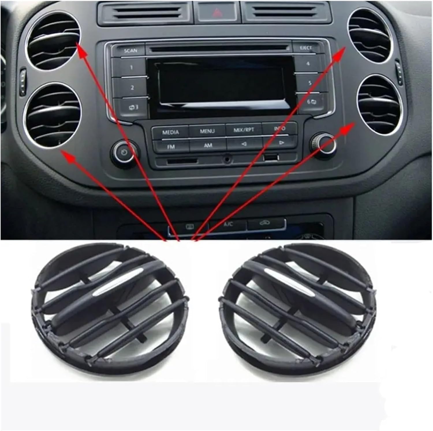 Circulation Car Air Conditioning Vent Grille Cover Exhaust Valve Grille(1 pcs Middle)