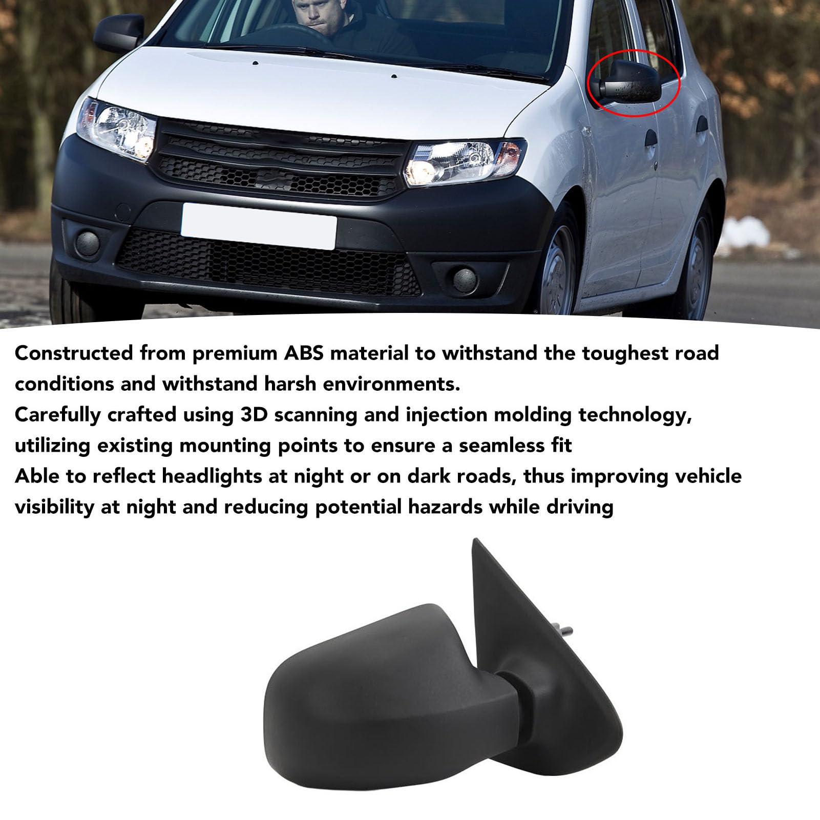 Espejo Retrovisor de Coche, Espejo Lateral de Puerta Plegable Manual, Espejo Retrovisor de Puerta Plegable, Repuesto para Dacia Sandero Stepway MK2 Pre-Facelift 2013 a 2016 Espejo Retrovisor de Coche, Espejo Lateral de Puerta Plegable Manual, Espejo Retrovisor de Puerta Plegable, Repuesto para Dacia Sandero Stepway MK2 Pre-Facelift 2013 a 2016