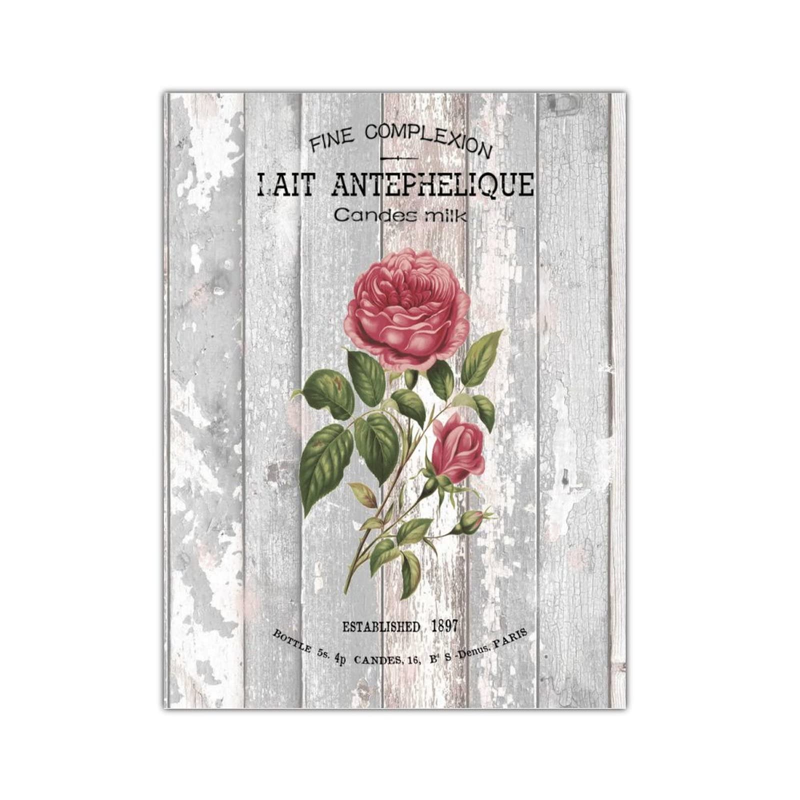 Bouquet de fleurs français en bois : panneau rustique chic pour décoration d'intérieur 45x61 cm